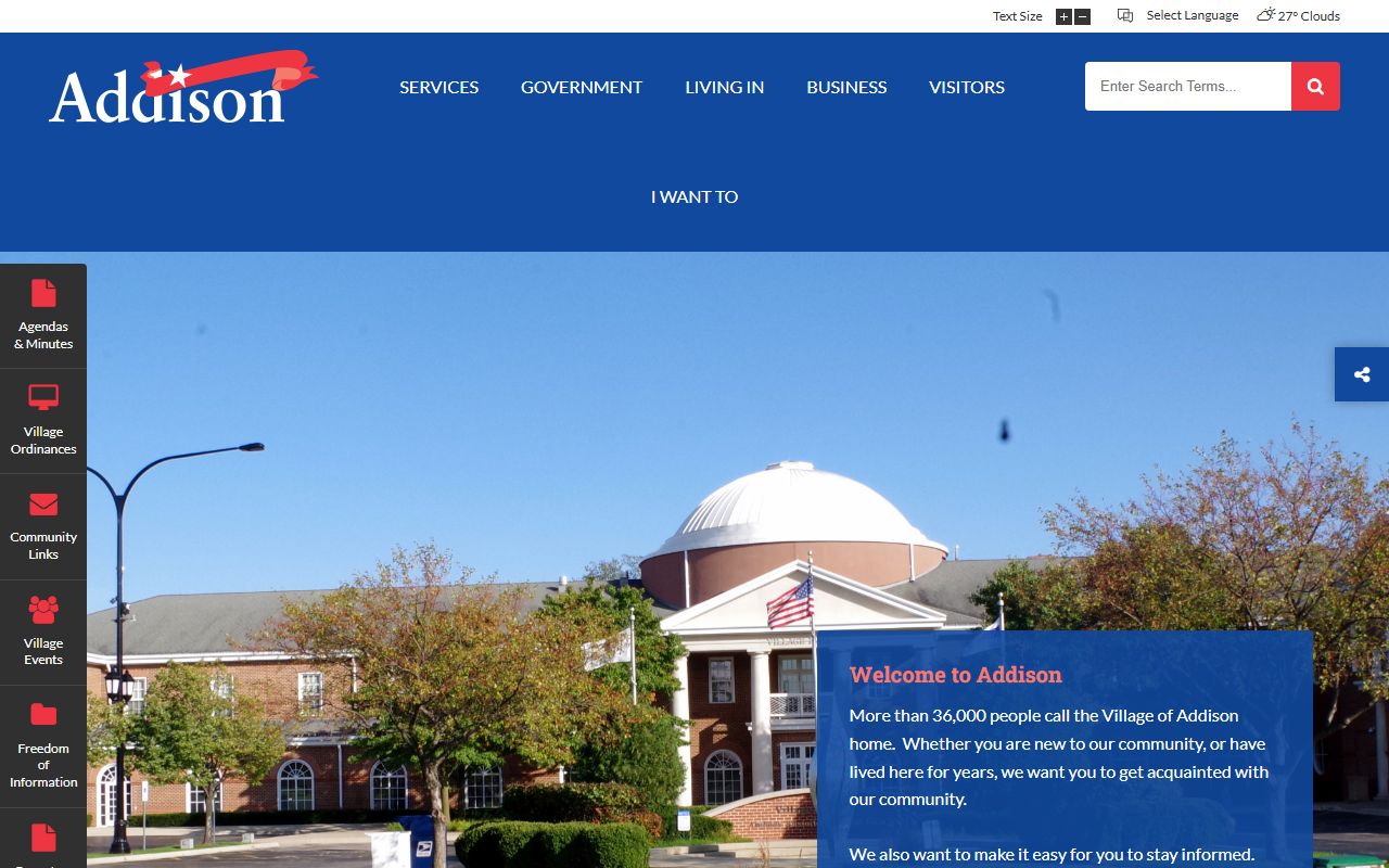 Addison village government homepage phone directory