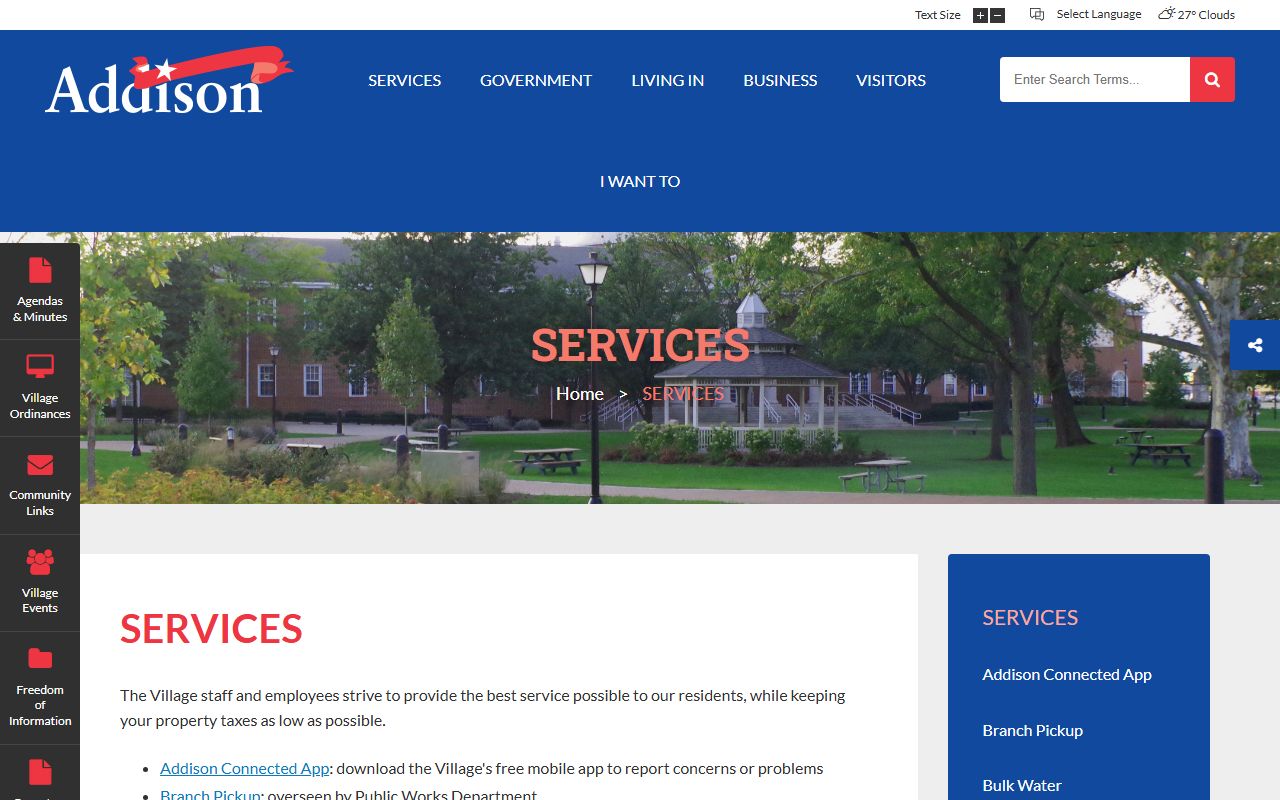 Addison village services page phone directory