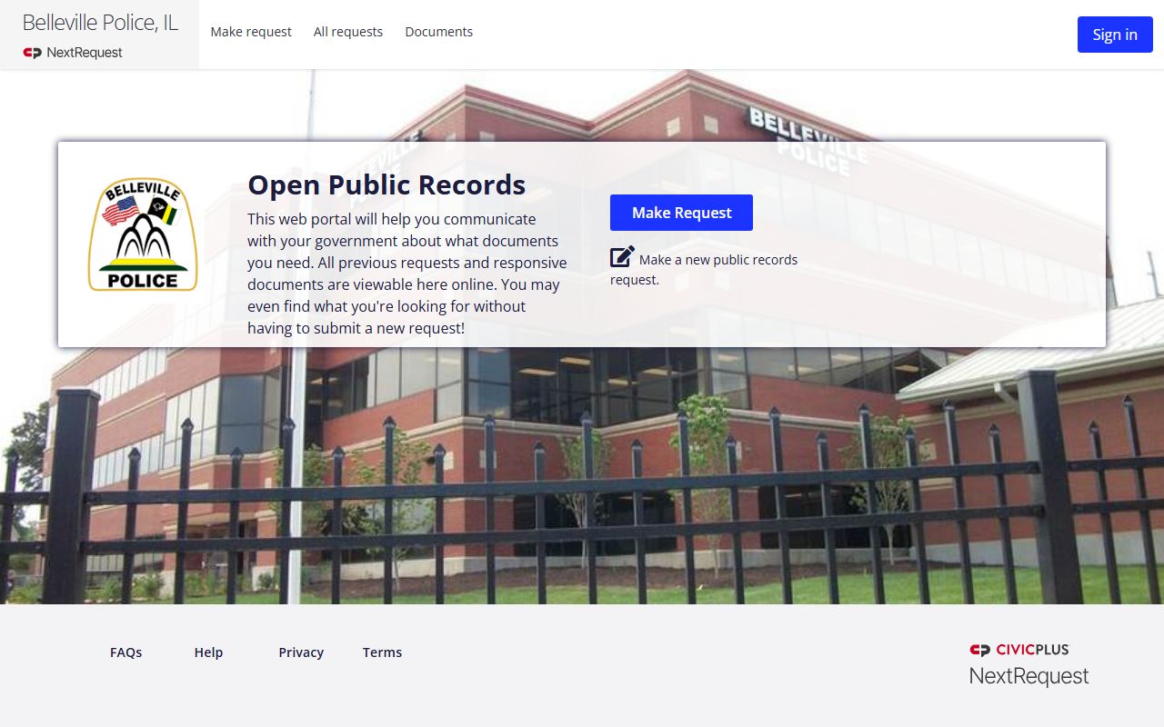 Belleville FOIA portal for phone directory records