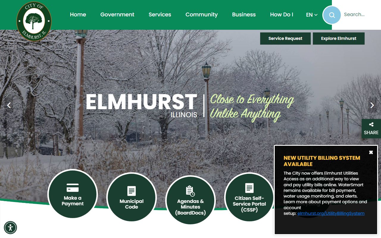 Elmhurst city government homepage phone directory