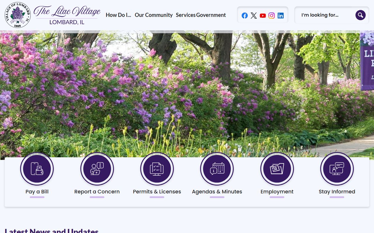 Lombard village government homepage phone directory
