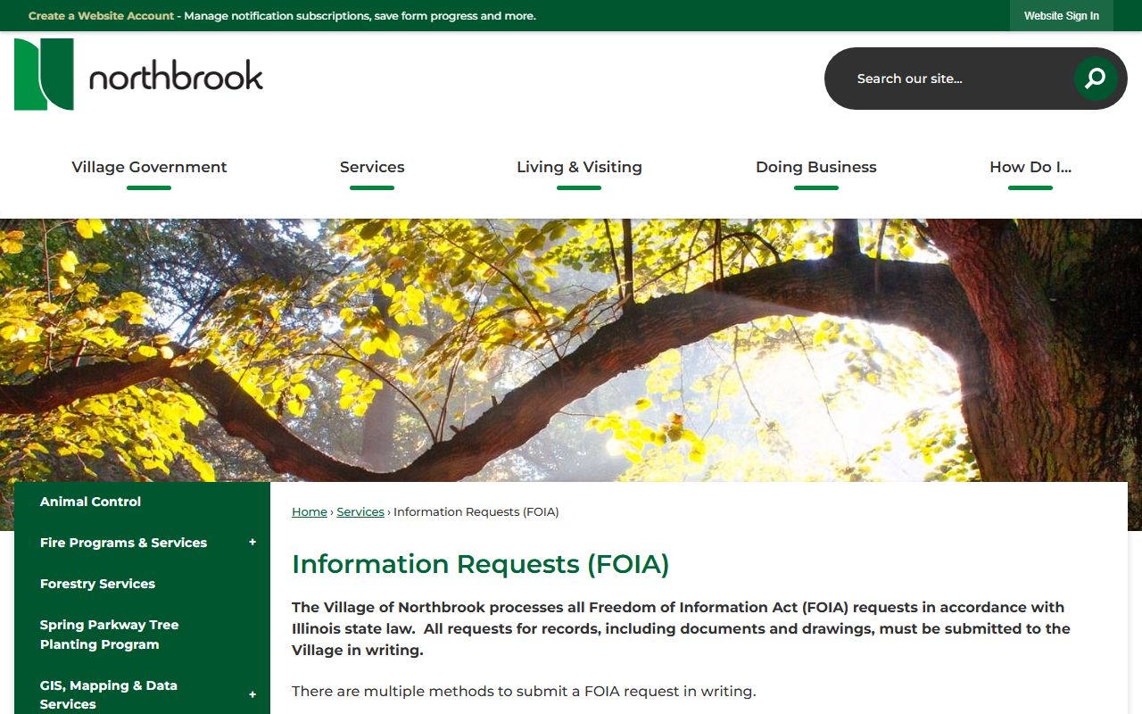 Northbrook FOIA information requests phone directory