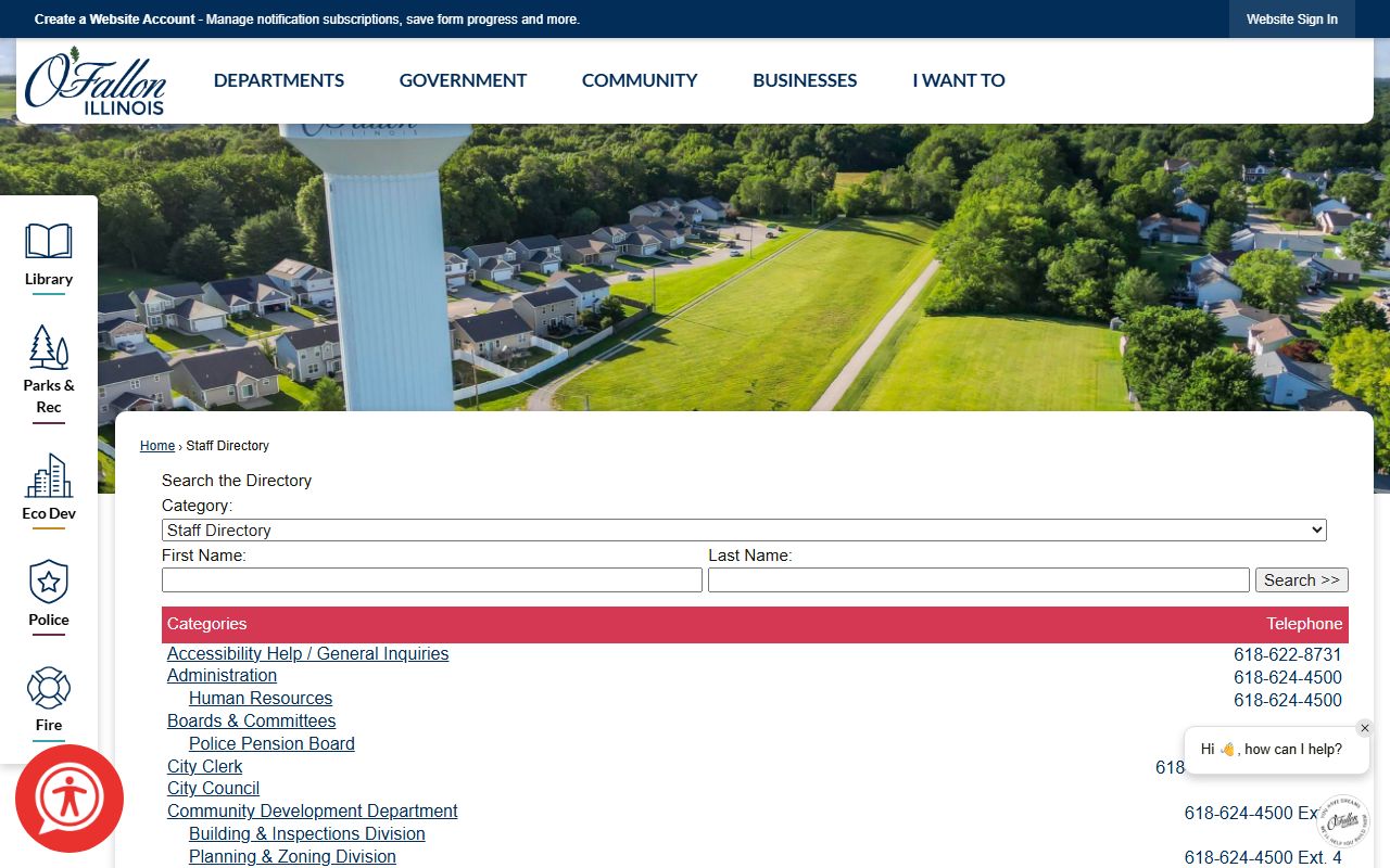 O'Fallon city directory phone listing