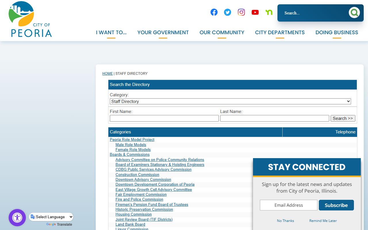 Peoria online directory phone listing