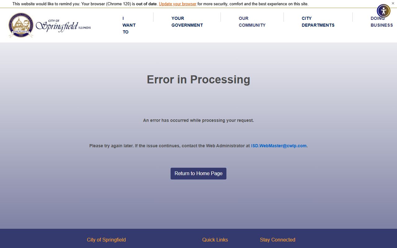 Springfield contact page phone directory