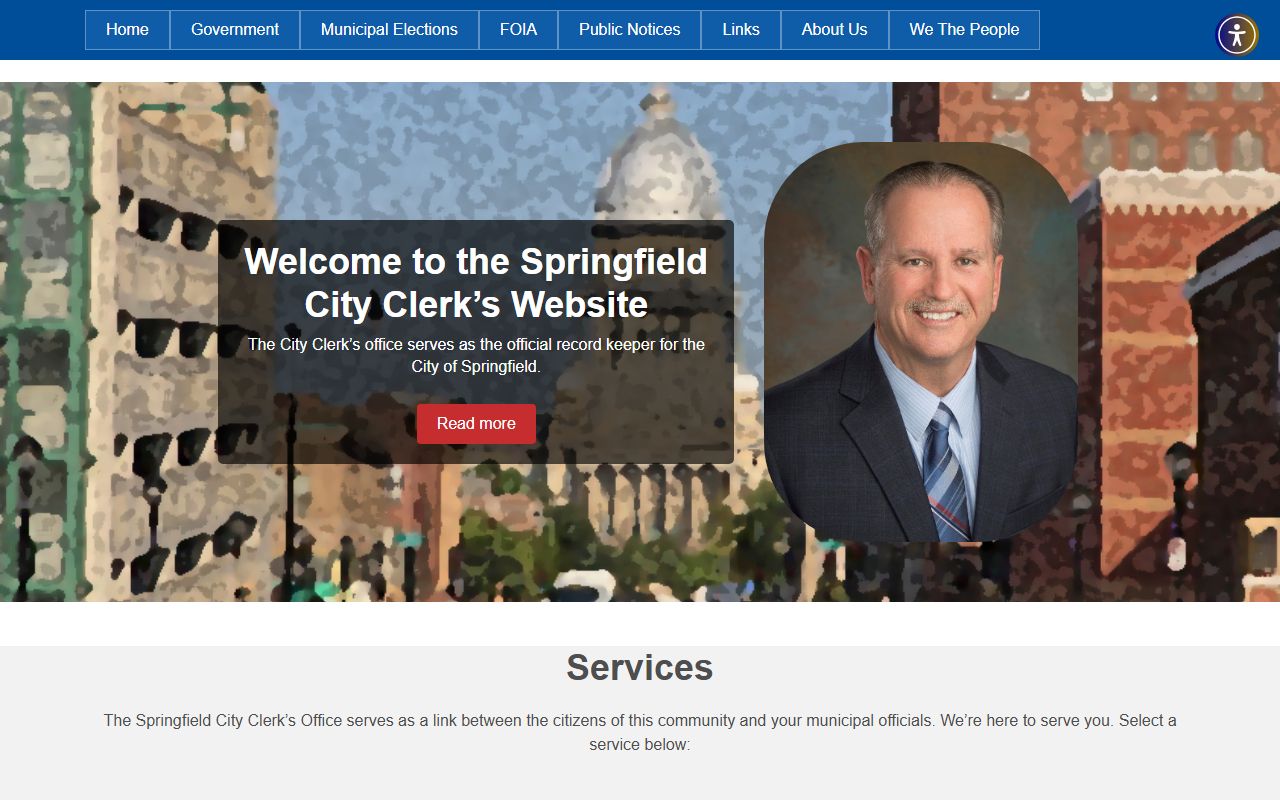 Springfield City Clerk phone directory page