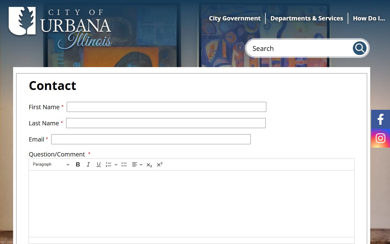 Urbana city contact page phone directory