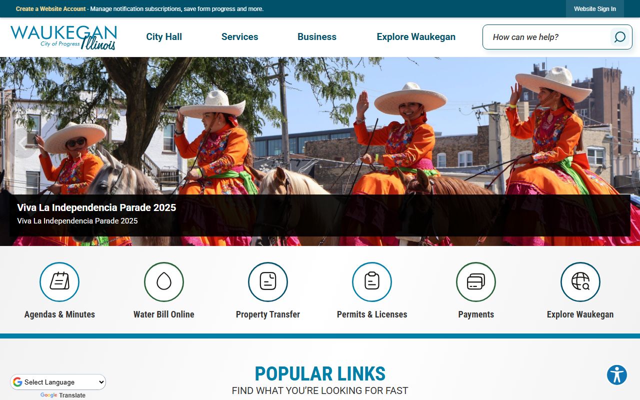 Waukegan city government homepage phone directory