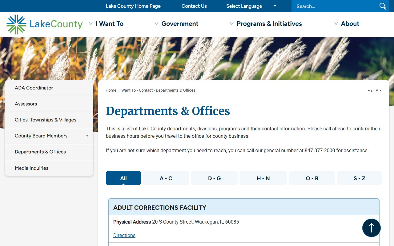 Lake County departments and offices phone directory