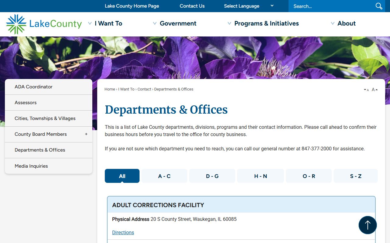 Lake County online staff phone directory search