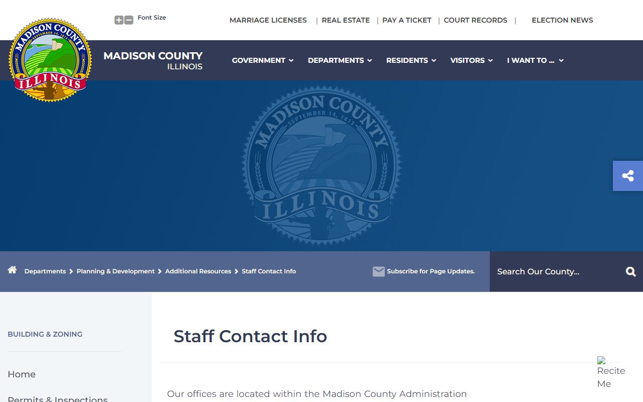 Madison County Planning and Development phone directory