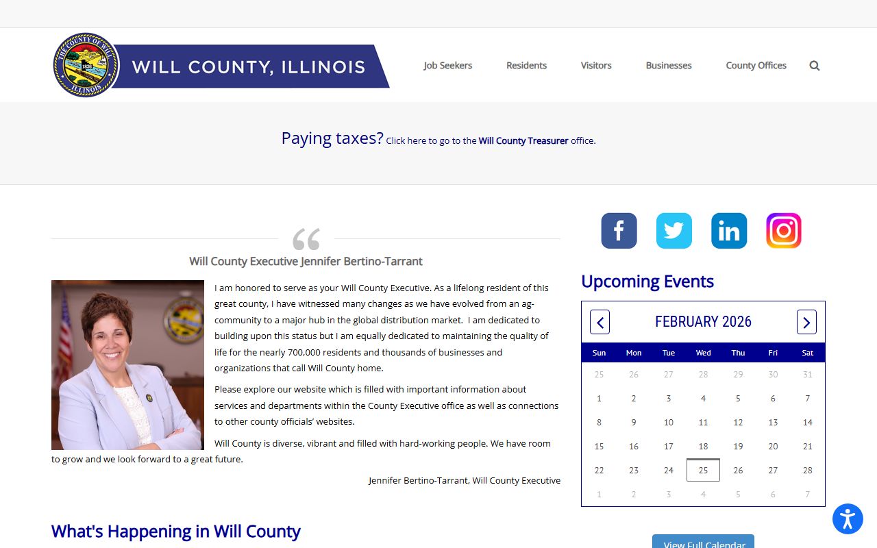 Will County government homepage phone directory