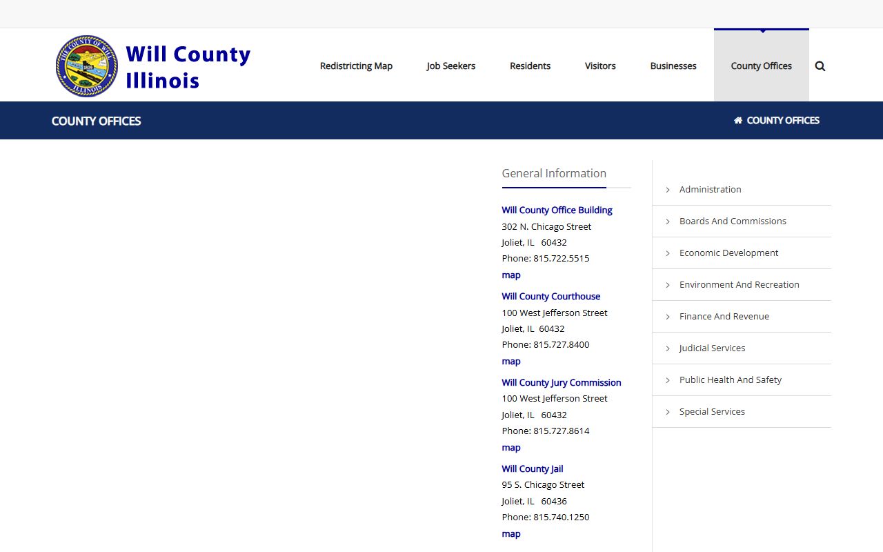 Will County offices directory phone numbers