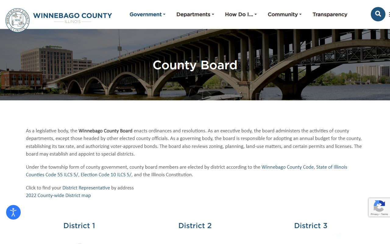 Winnebago County Board government phone directory